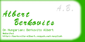 albert berkovits business card